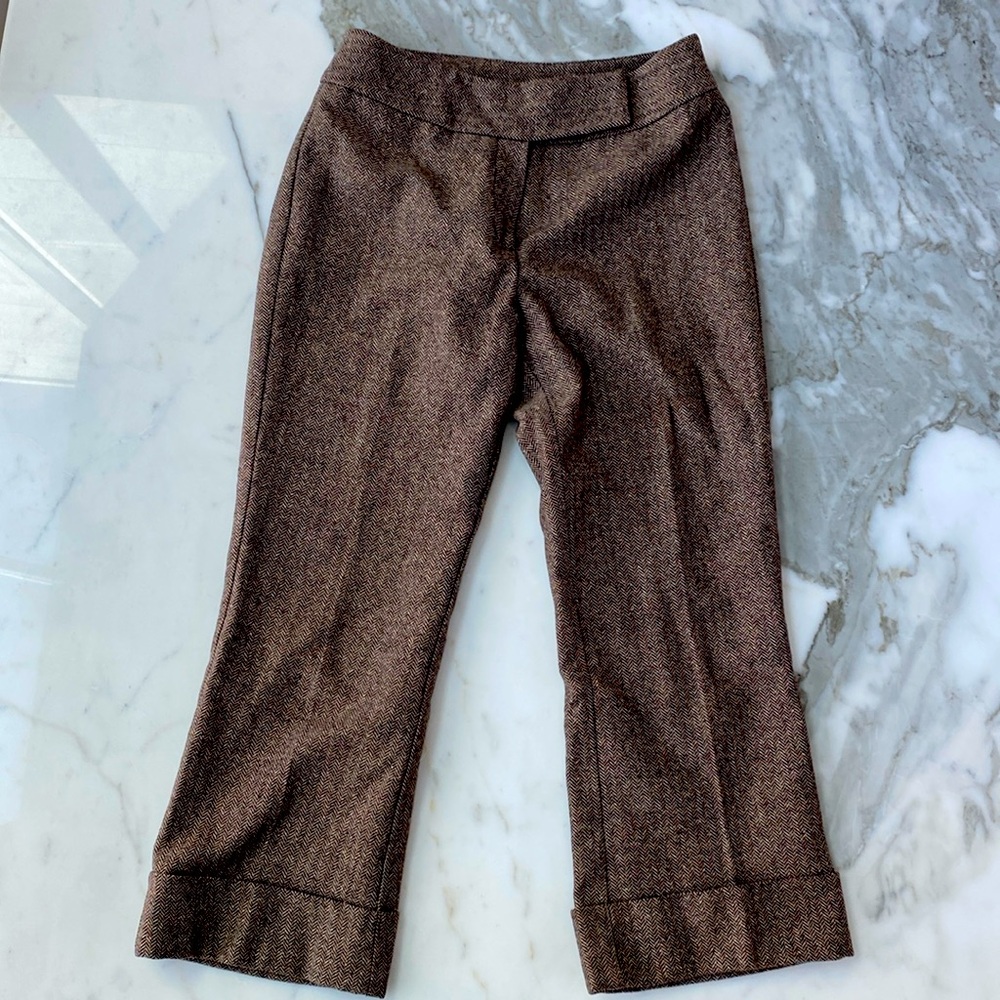 Herringbone tweed cropped trouser